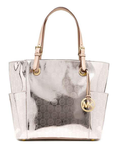 michael kors jet set nickel tote|Michael Kors jet set girls.